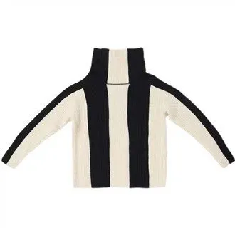 Visoko vratna navpična črta pulover